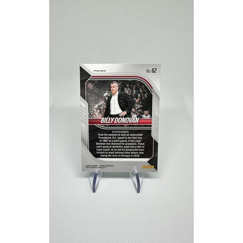 2025-26 Panini Prizm Basketball BILLY DONOVAN #62 GREEN Prizm Chicago Bulls